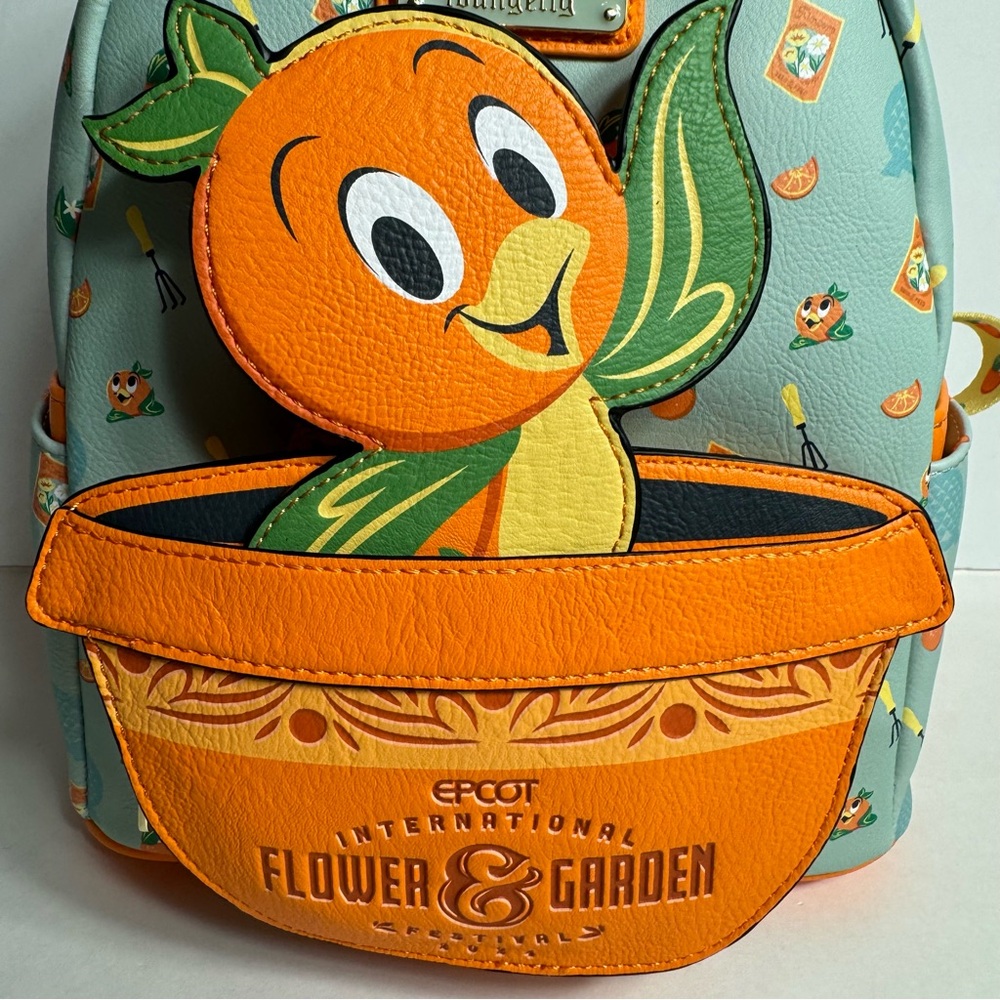 NWT. Disney Loungefly featuring Orange Bird. Approx. 10" H x 9 1/2" W x 5" D - Picture 4 of 14